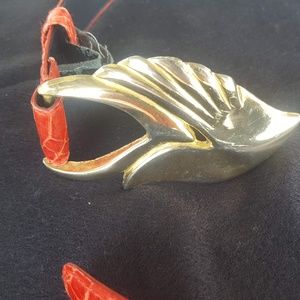 The leather shop vintage belt snake orange